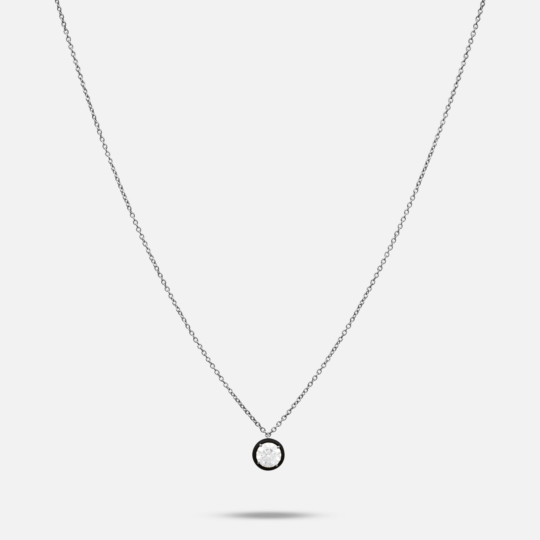 Eclipse Black Luna Pendant in White diamond