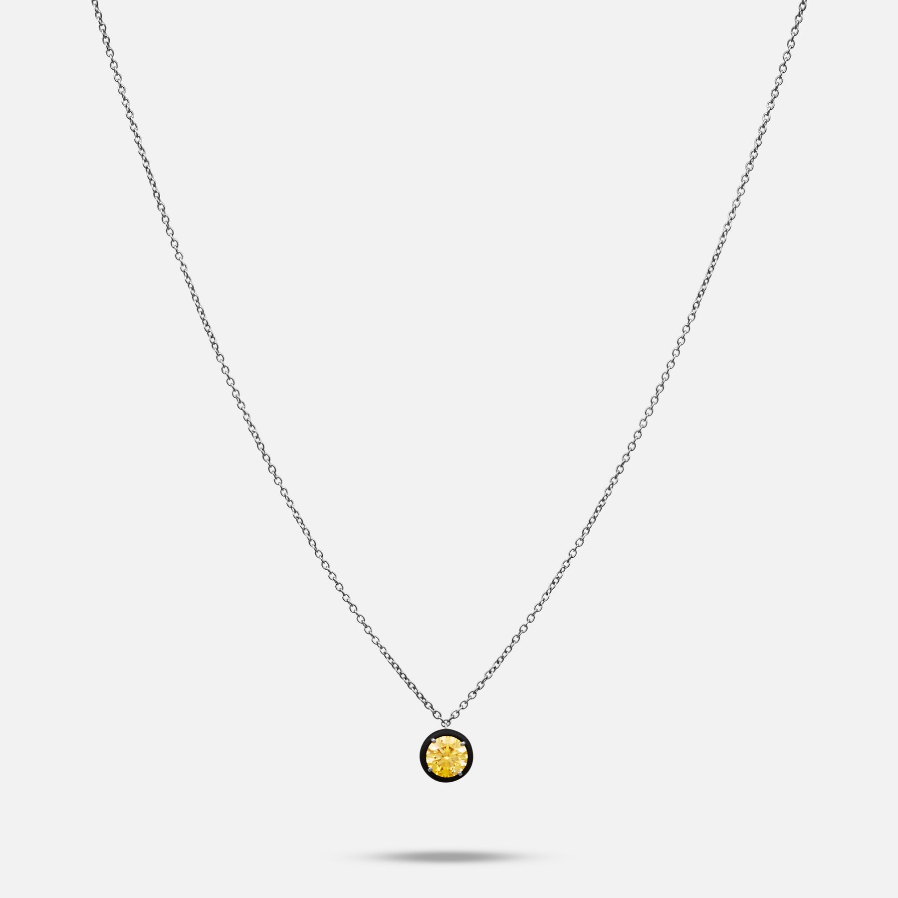 Eclipse Black Luna Pendant in yellow diamond