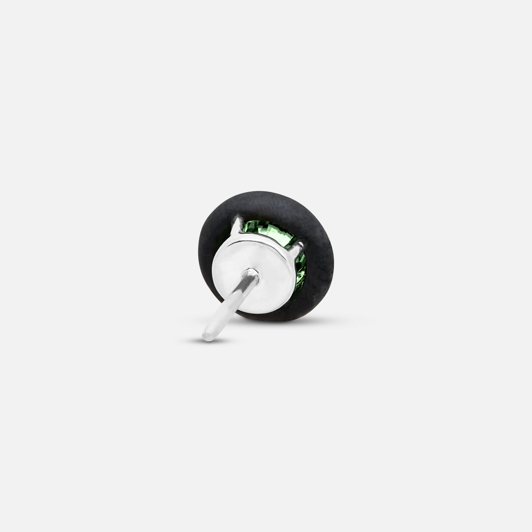 Green Diamond setting on Eclipse Black Luna Earrings shown at angle