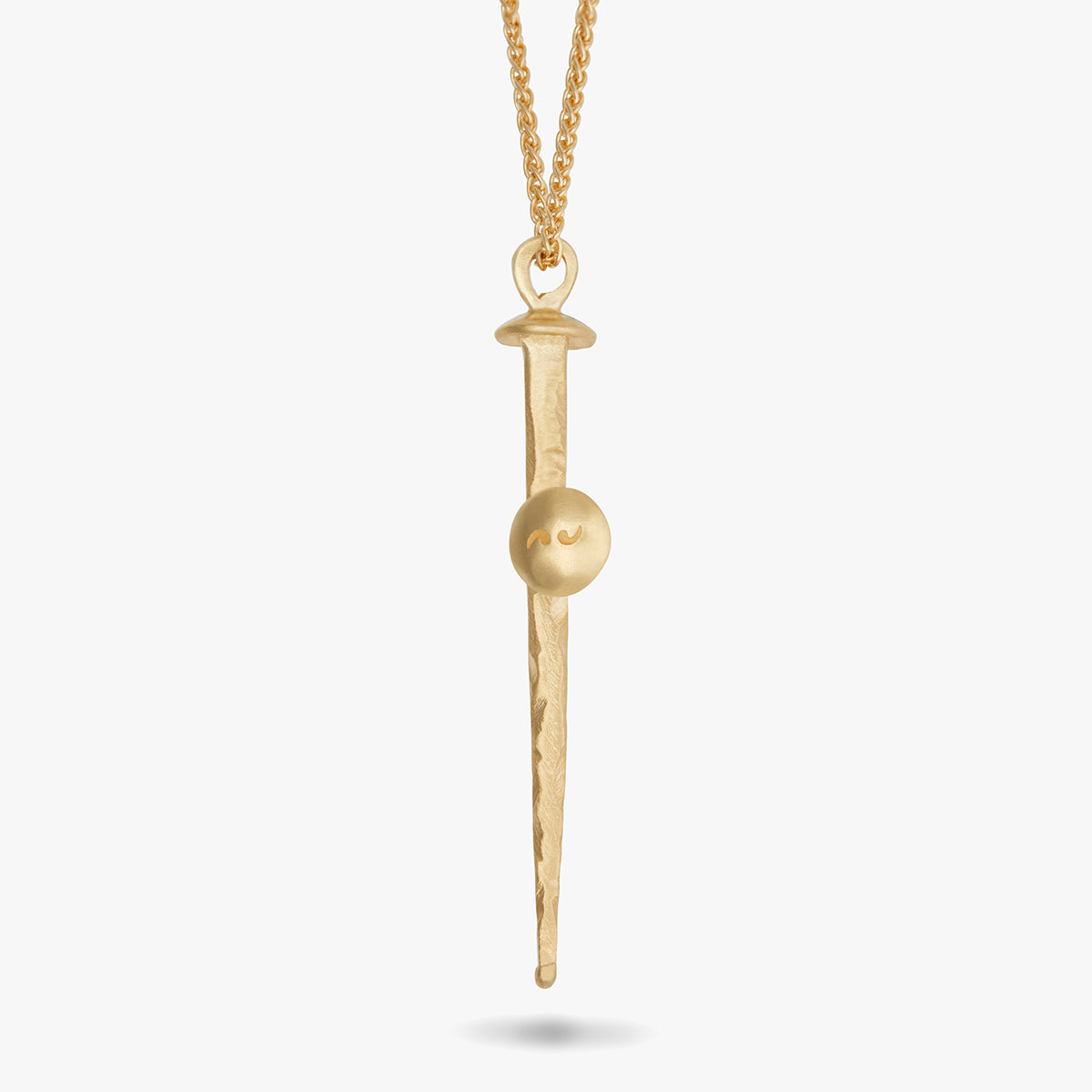 FORGED TRANSCENDENCE Gold Pendant, 18K Yellow Gold - Close-up Side View