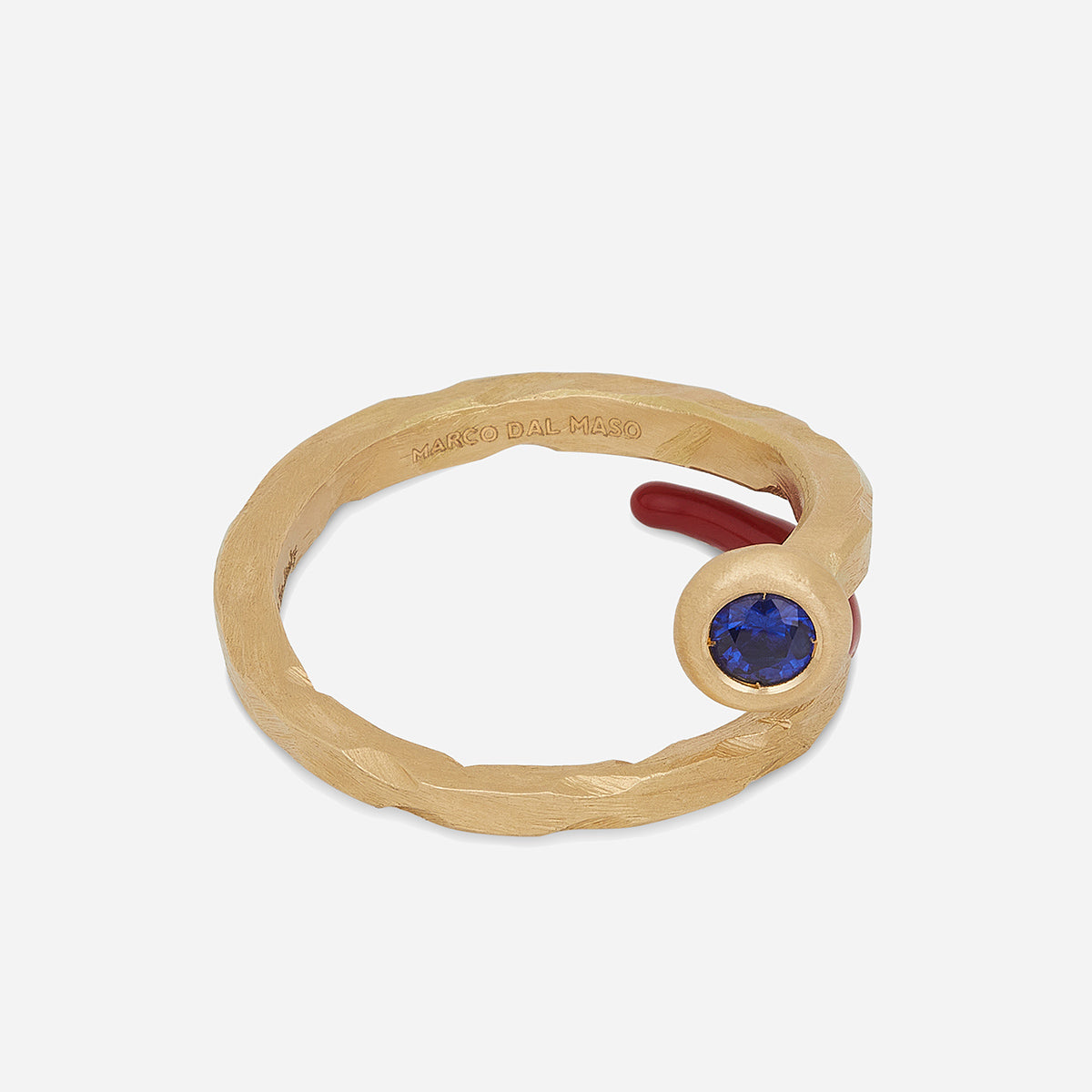 FORGED TRANSCENDENCE Gemstone Gold Ring in 18K Yellow Gold - Top View