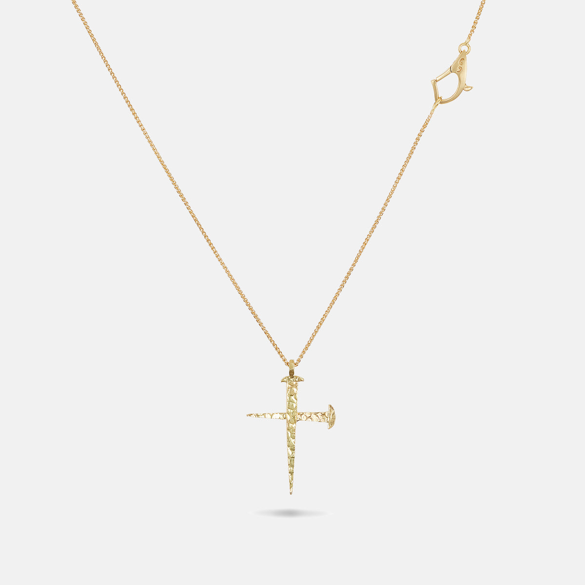 FORGED TRANSCENDENCE Hammered Gold Pendant, 18K Yellow Gold - Back View