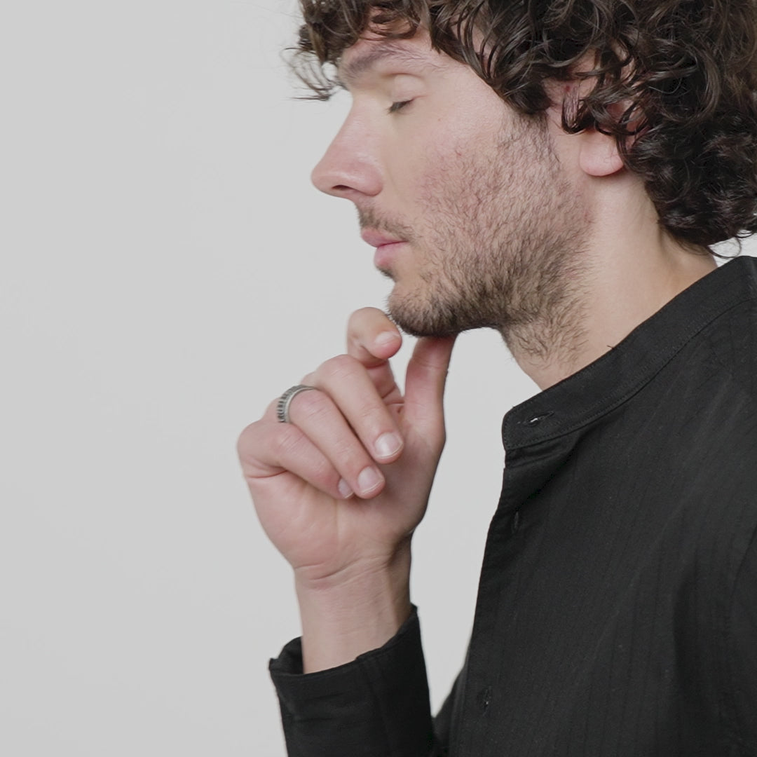 Model Video wearing ACIES Crowned Band in yellow sapphire