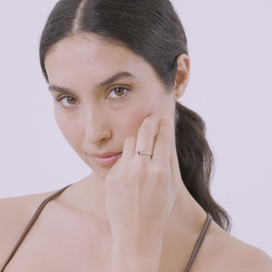 Orion Square Gemstone Ring