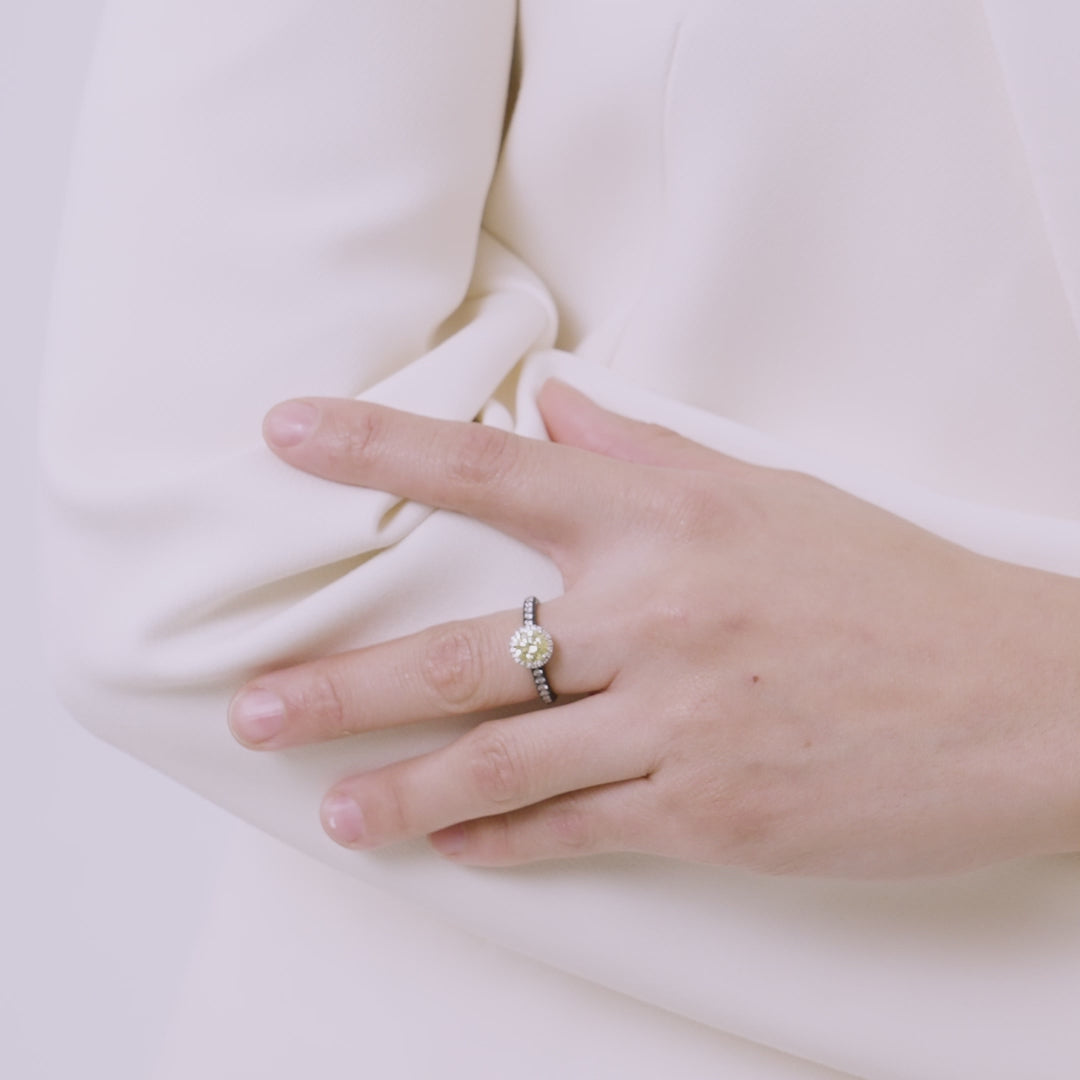 Eclipse Luna Halo Ring shown in motion to highlight detail and finish