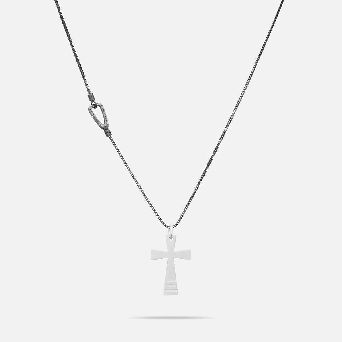 THE CROSS Byzantine Pendant, Matte Silver-Standard View 2