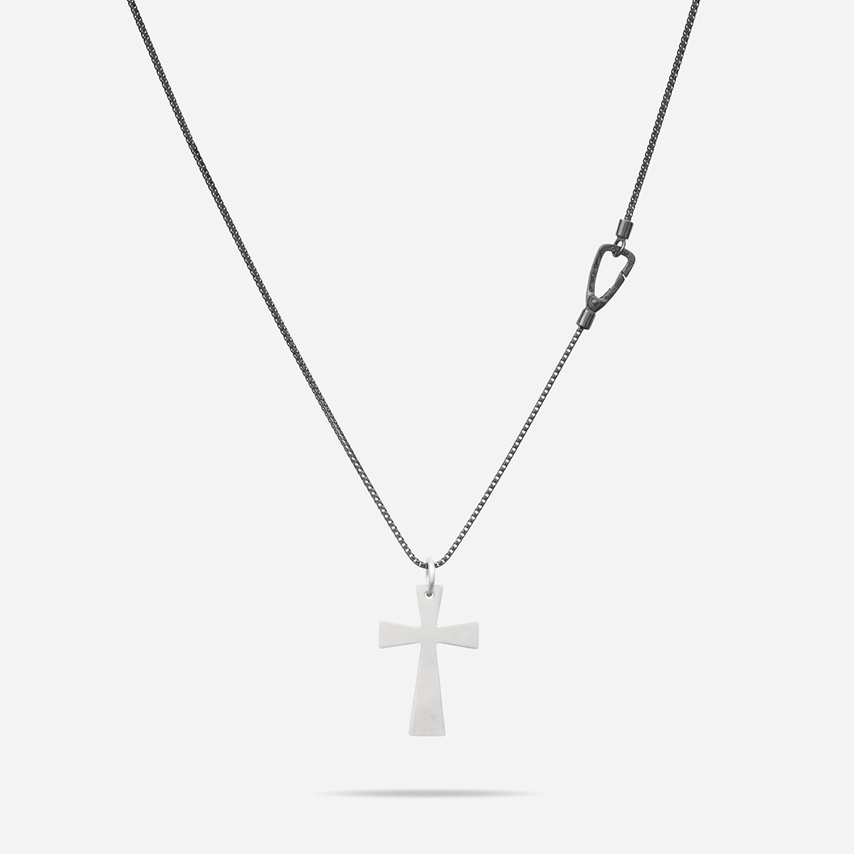 THE CROSS Byzantine Pendant, Matte Silver-Standard Back View