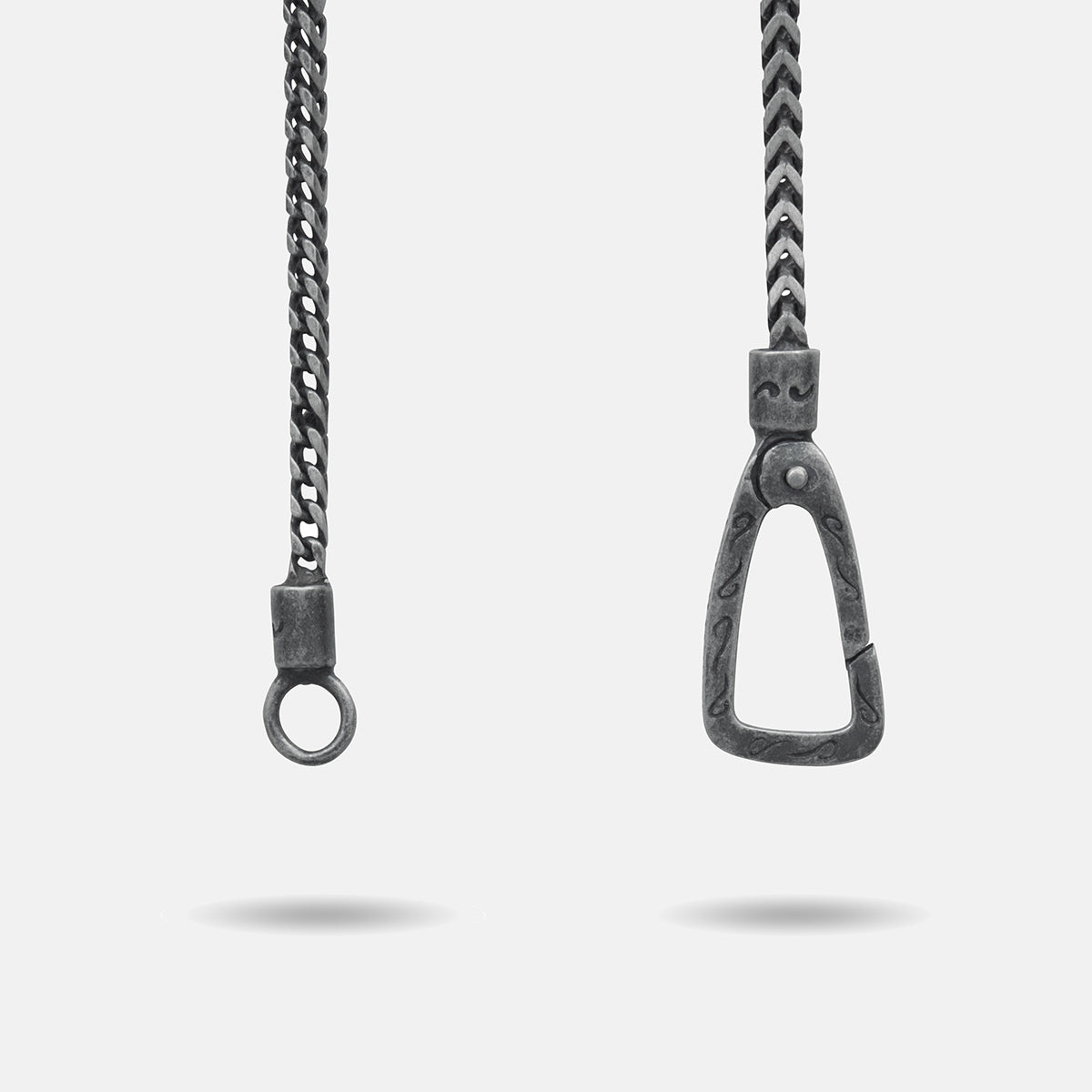 THE CROSS Byzantine Pendant, Matte Silver-Close View