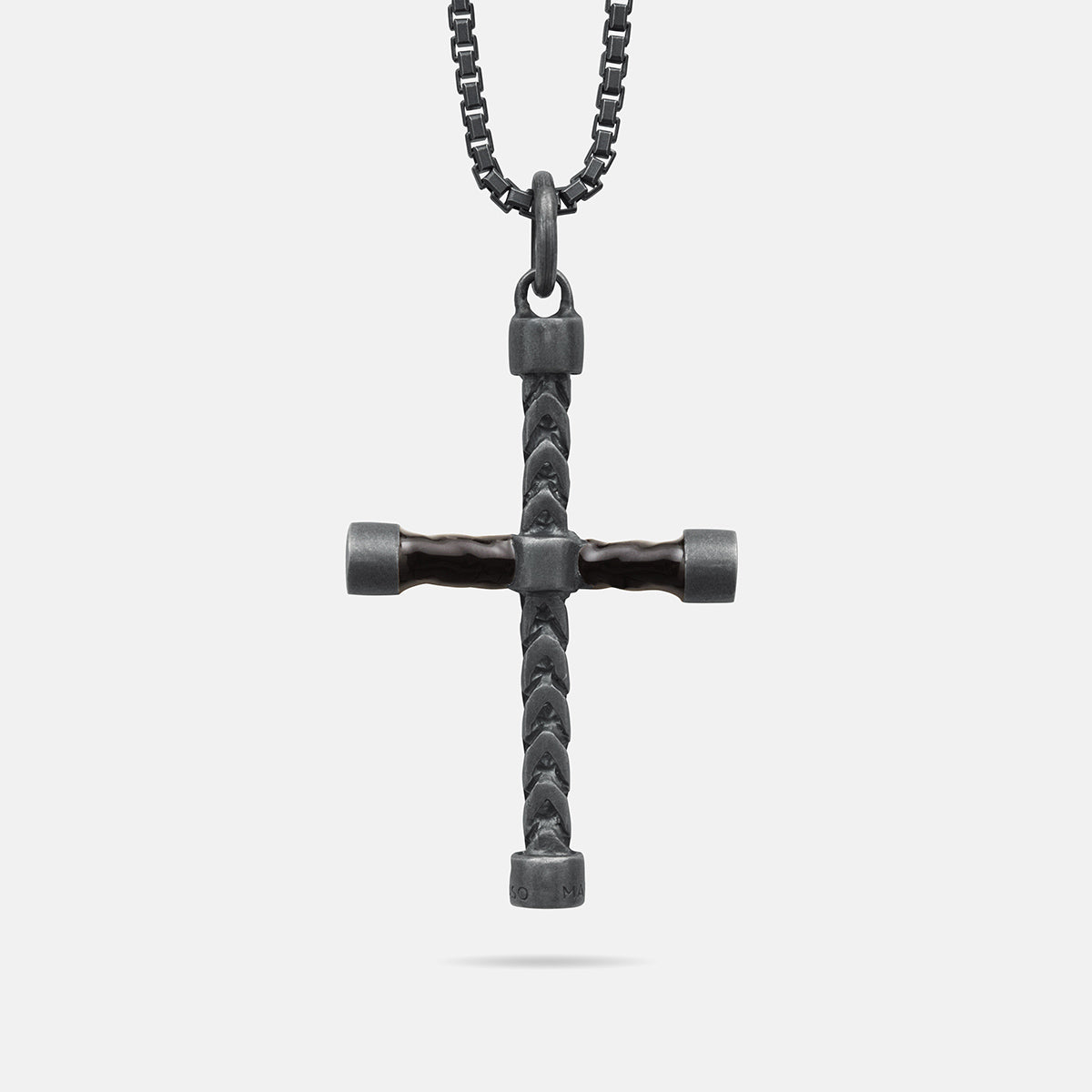 THE CROSS Classic Chain Pendant, Oxidized Silver, Black Enamel-Standard View 1