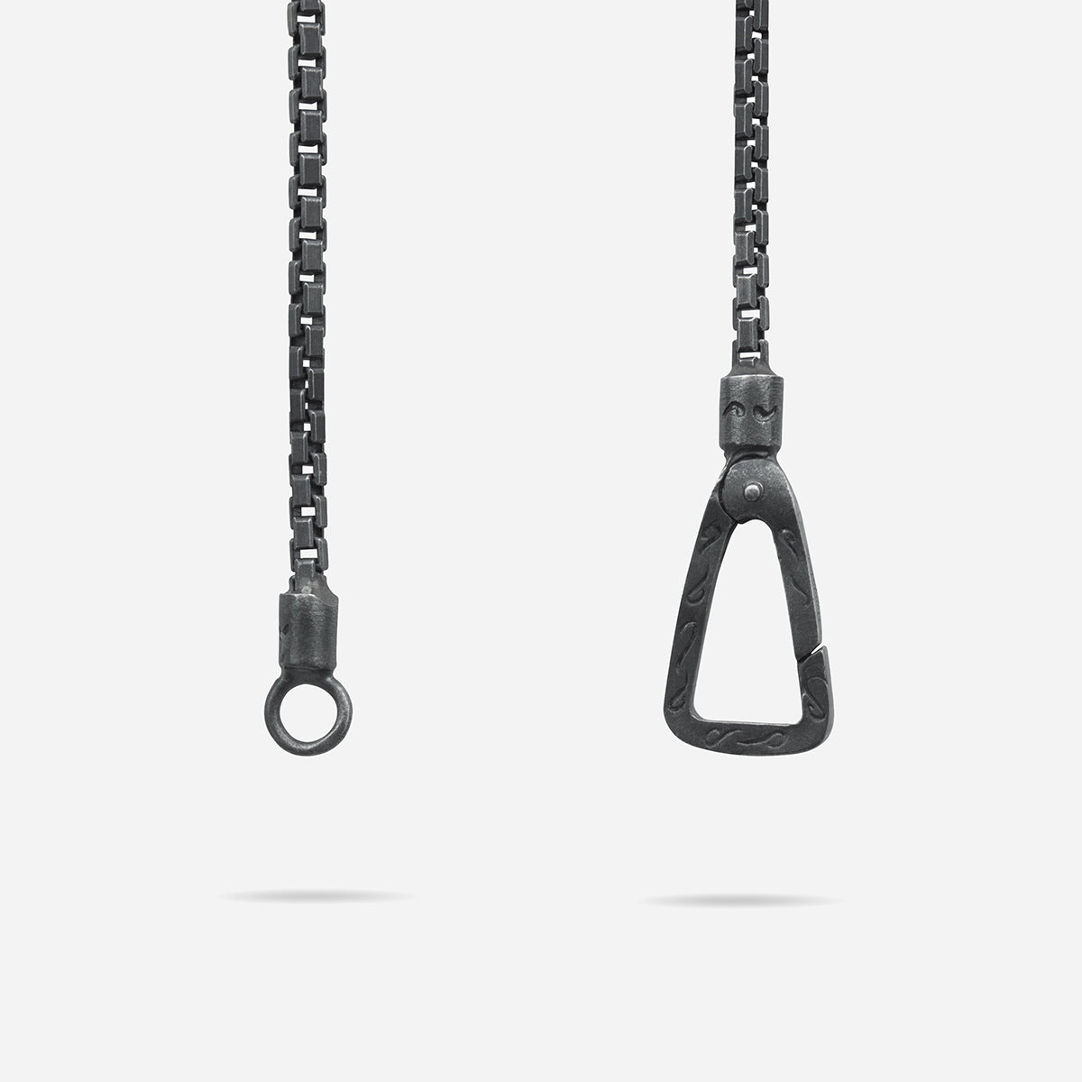 THE CROSS Classic Chain Pendant, Oxidized Silver, Black Enamel-Close View