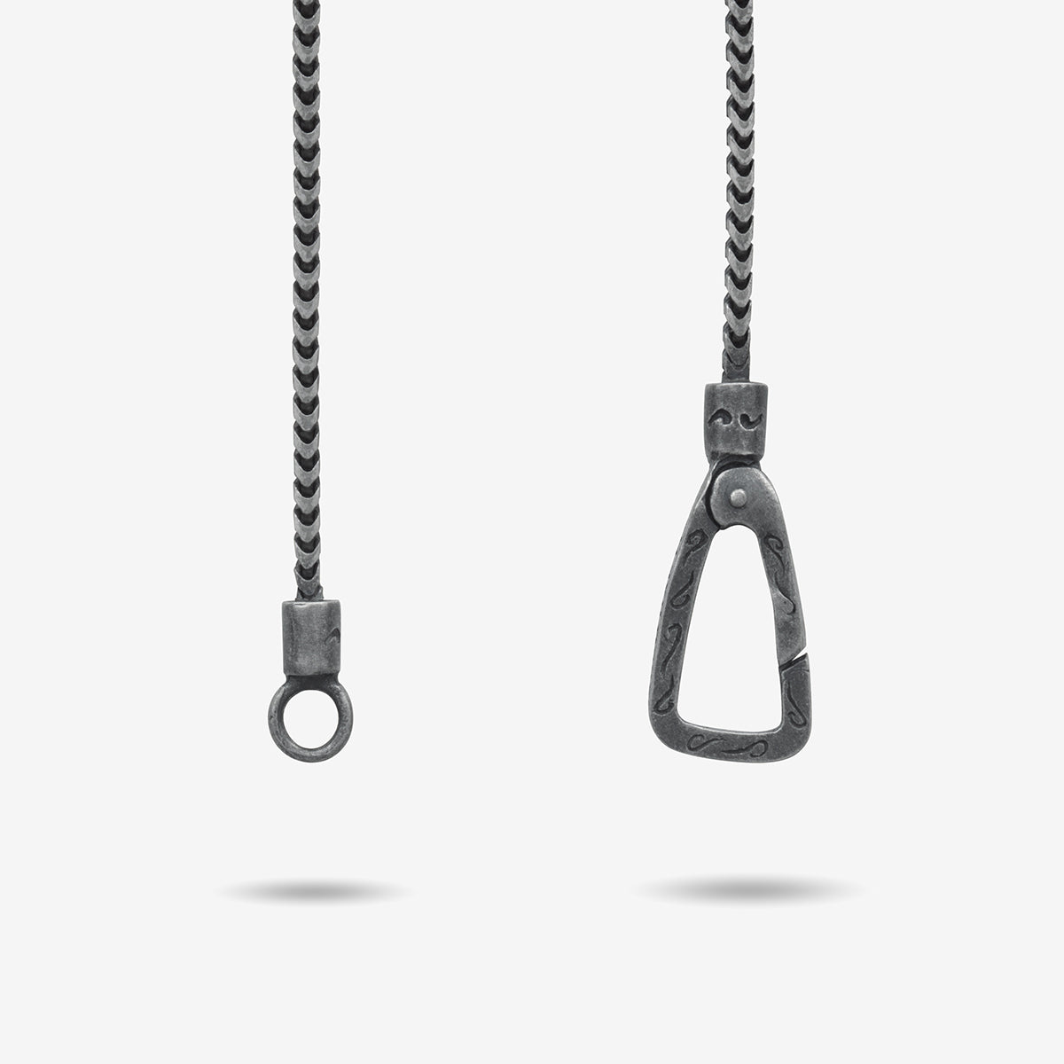 THE CROSS Minimal Latin Pendant with Enamel, Rose Gold Vermeil, Brown Enamel-Clasp View