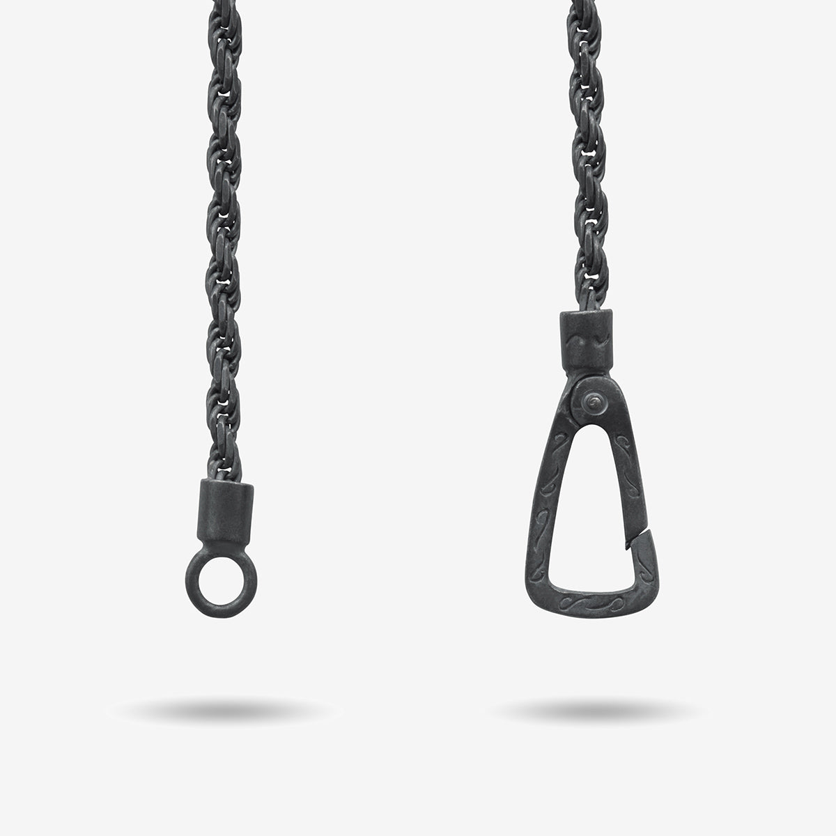 The Cross Oxidized Gothic Pendant, Oxidized Silver, Black Enamel-Close View