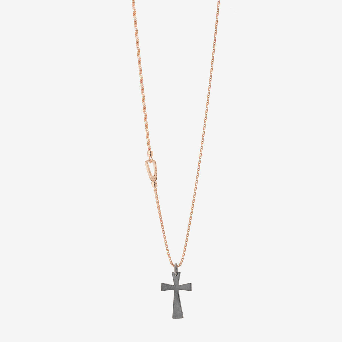 THE CROSS Pendant, Rose Gold Vermeil, Oxidized Silver-Standard View