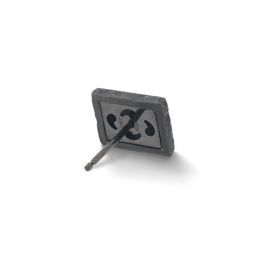 Warrior Rectangle Single 18KT Black Gold Stud Earring with black diamonds