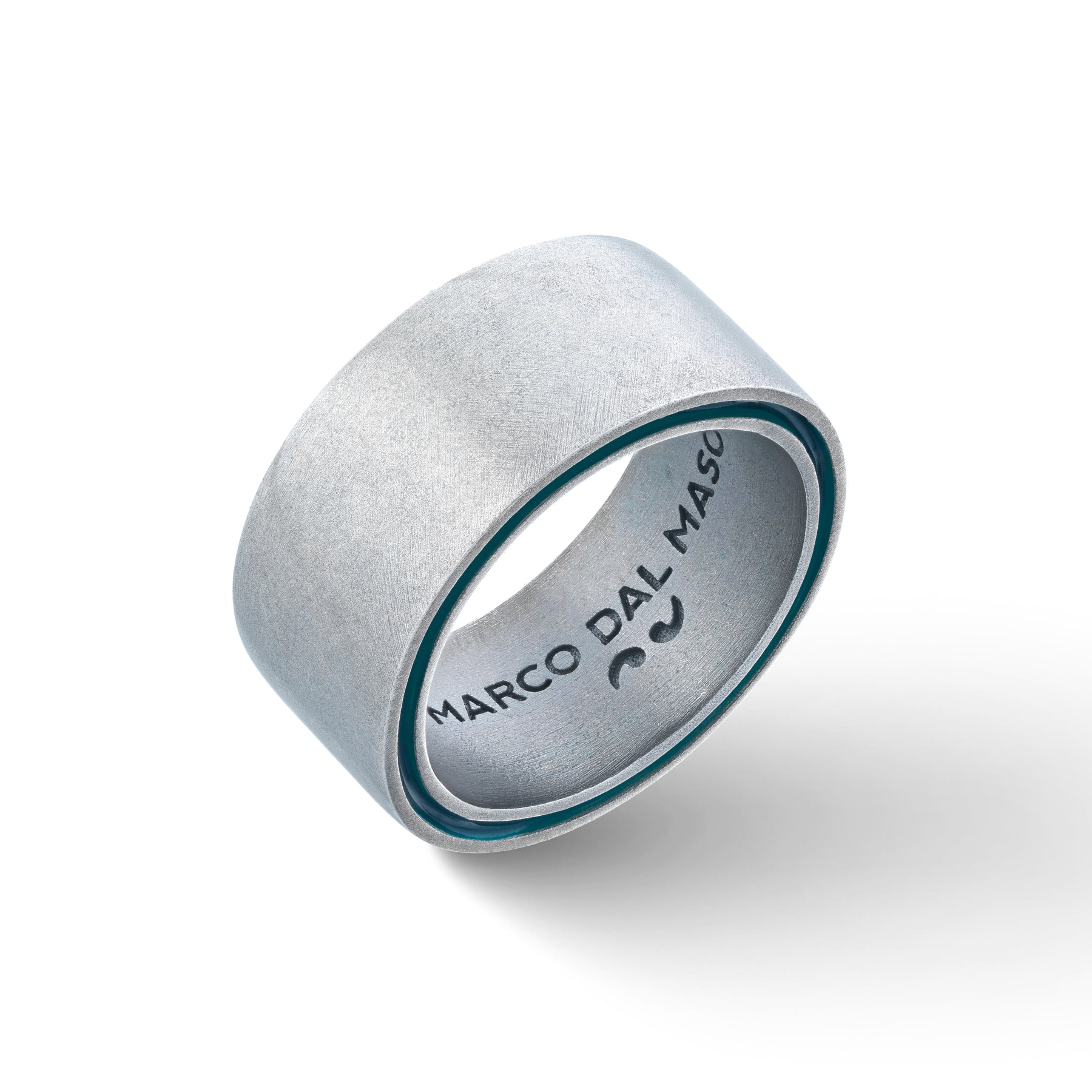 ELAN Oxidized Silver Band with Green Enamel