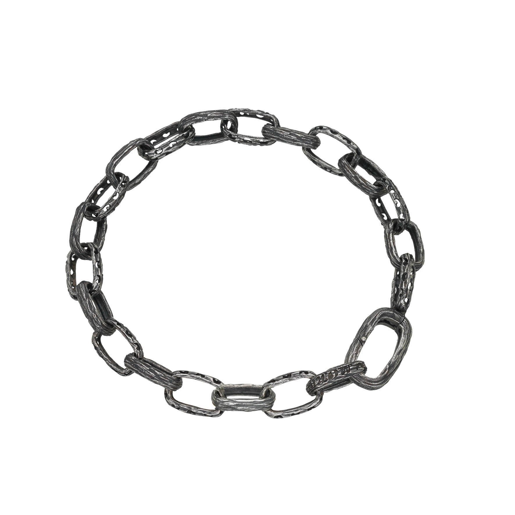 Warrior Link Bracelet in Silver with Oxidized Silver
