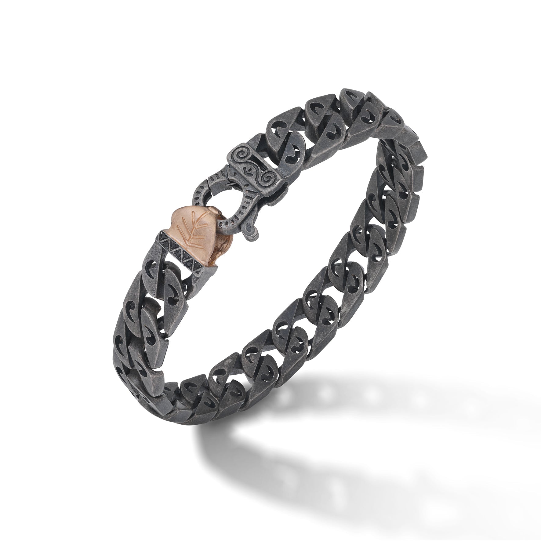 FLAMING TONGUE 9mm Link Silver Bracelet