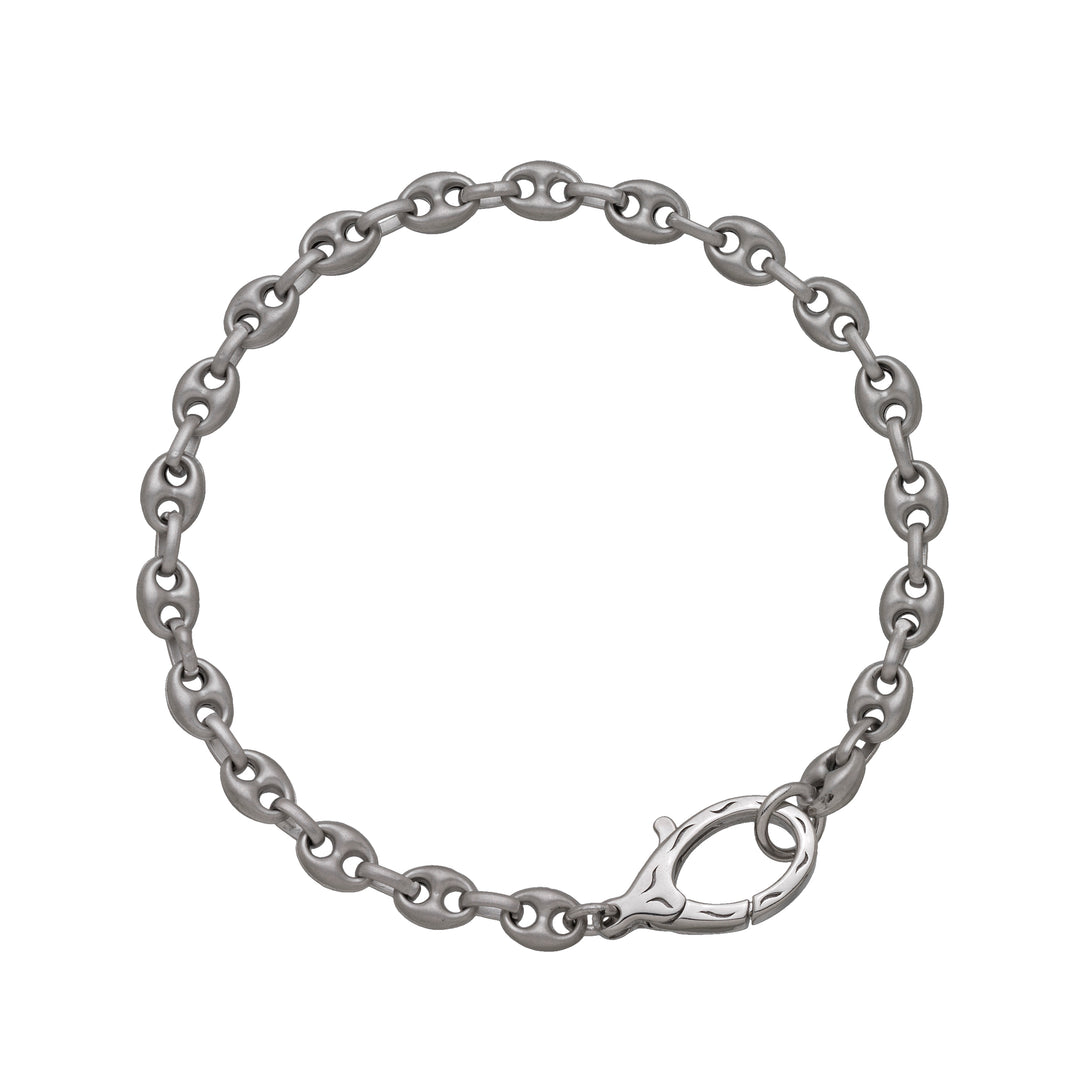 ULYSSES Marine Silver Bracelet with Matte Chain and Polished Clasp