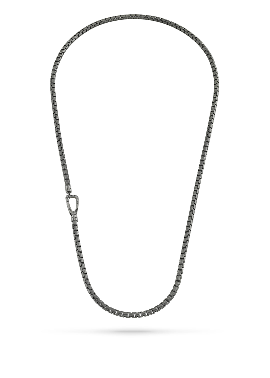 Ulysses Carved Tubular Oxidized Silver Necklace