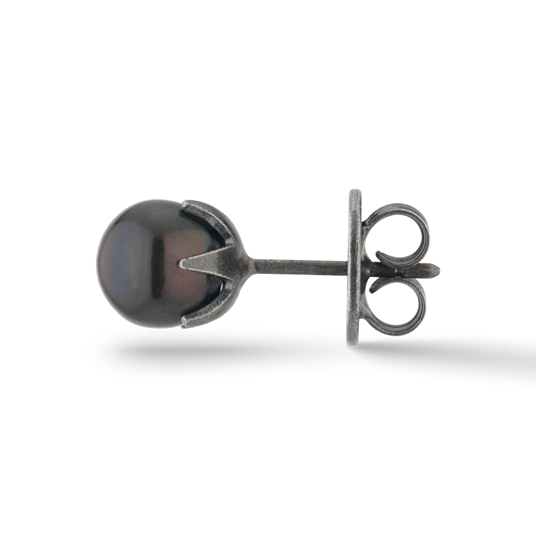 Calyx Mono Eggplant Pearl Earring