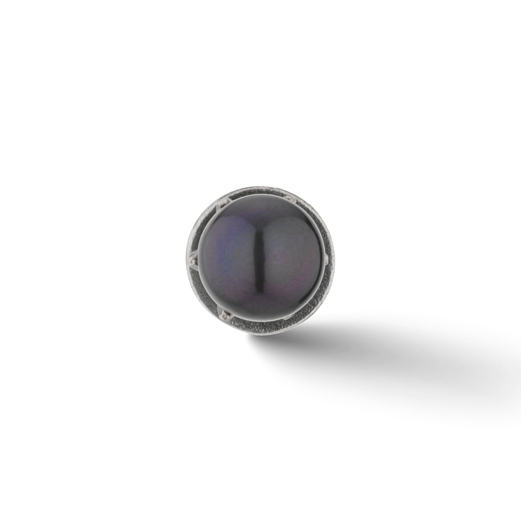 Calyx Mono Eggplant Pearl Earring