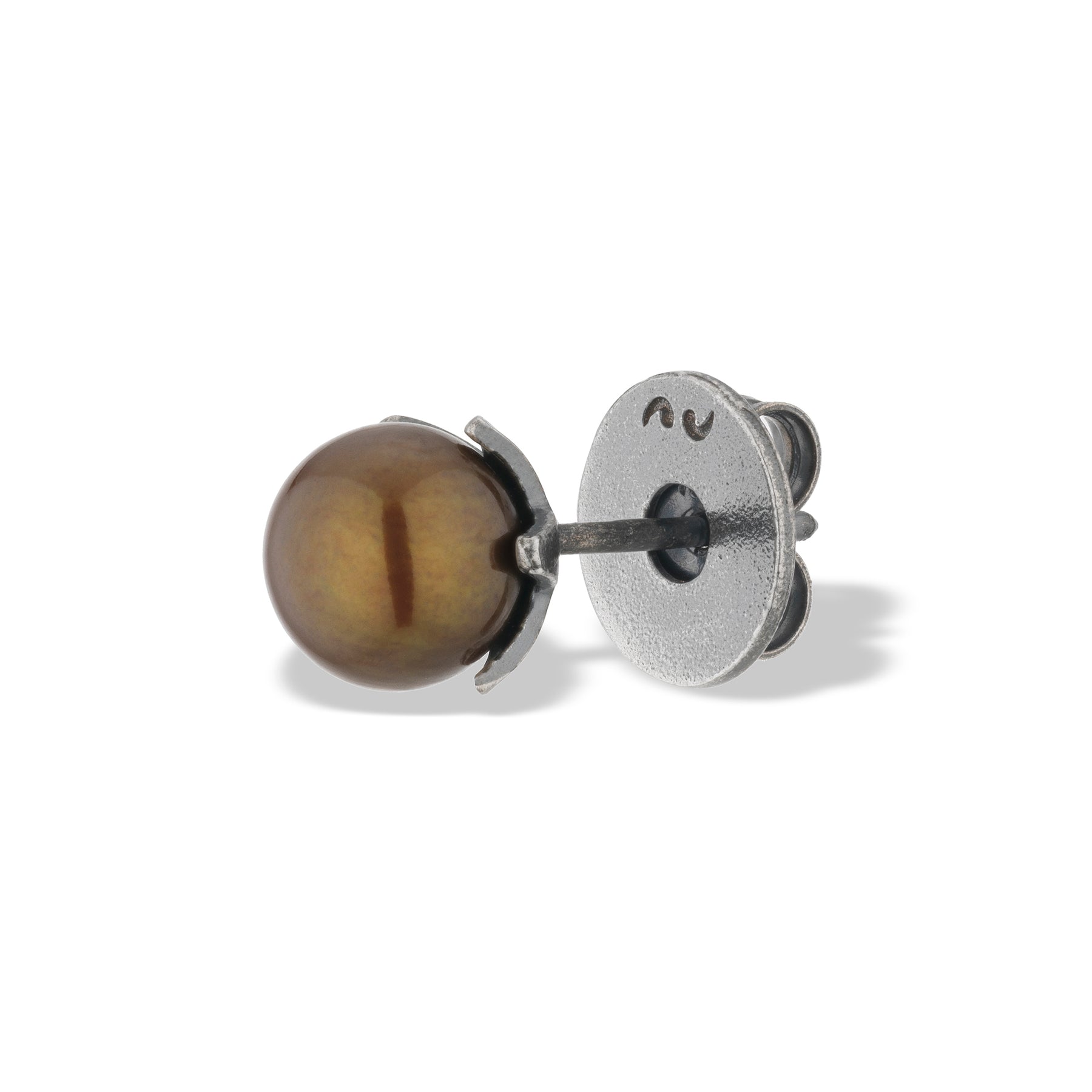 Calyx Mono Gold Pearl Earring