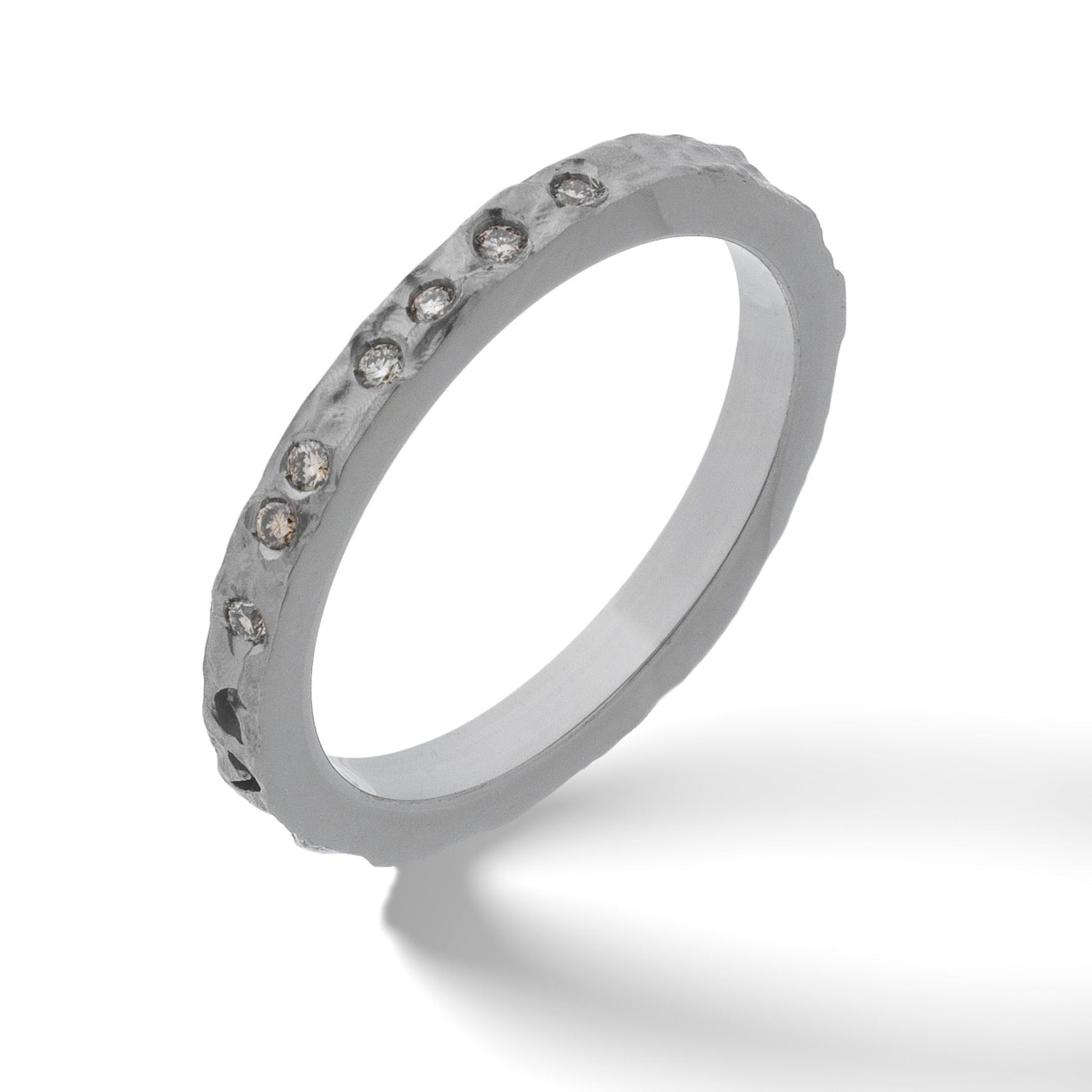 Orion Black Gold Ring with Champagne Diamonds