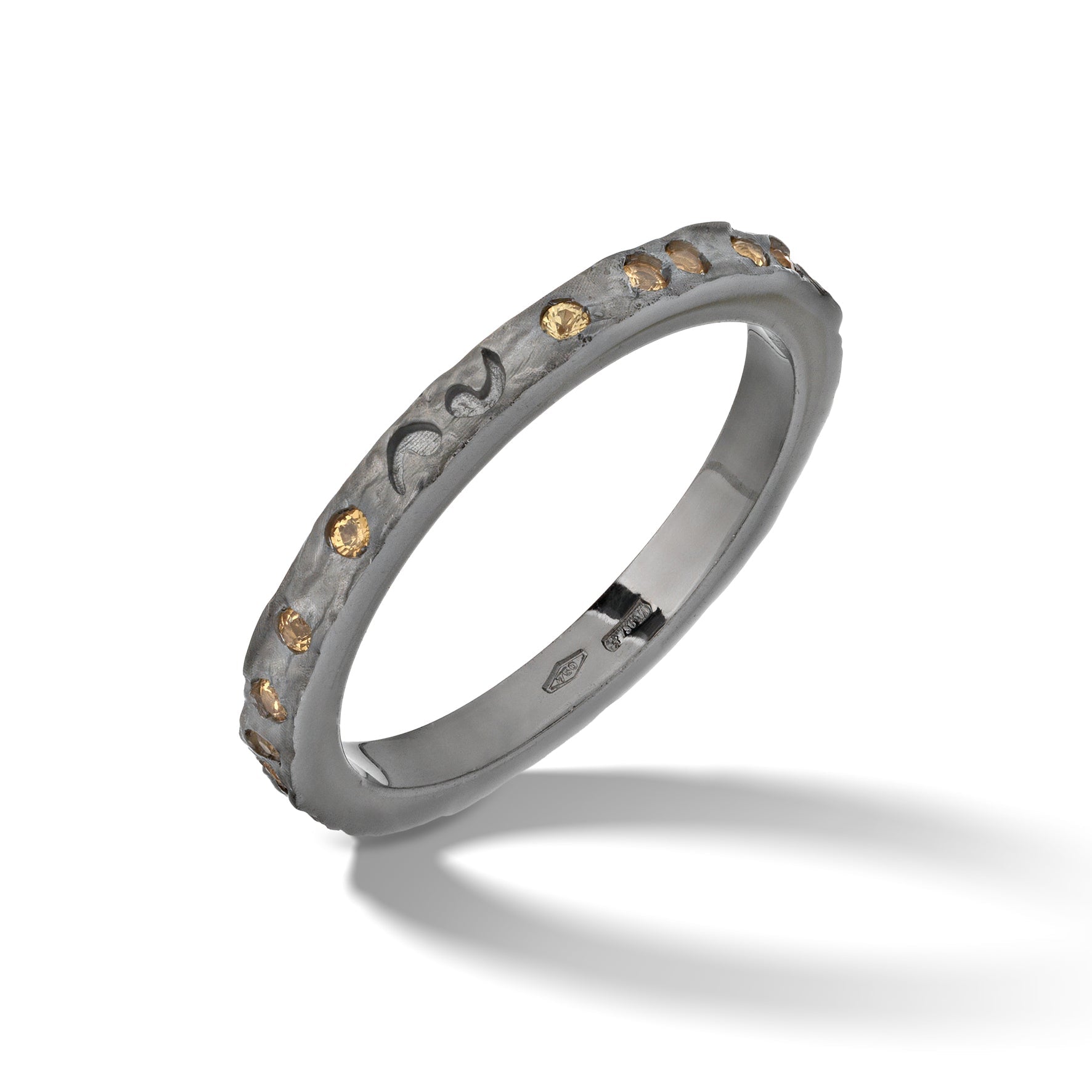 Orion Black Gold Ring with Yellow Sapphires