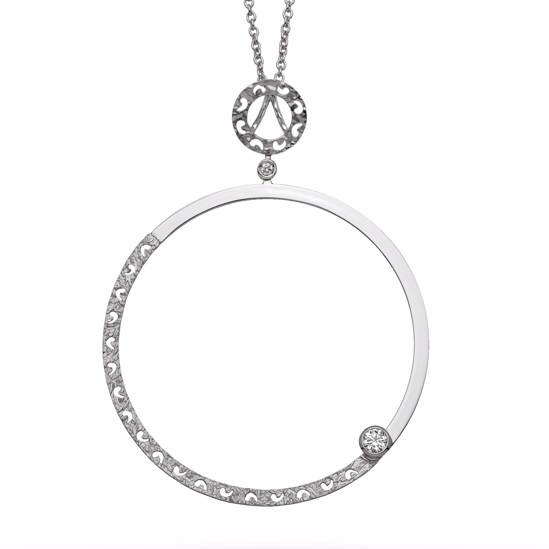 Amaia Polished and Textured Hoop Pendant