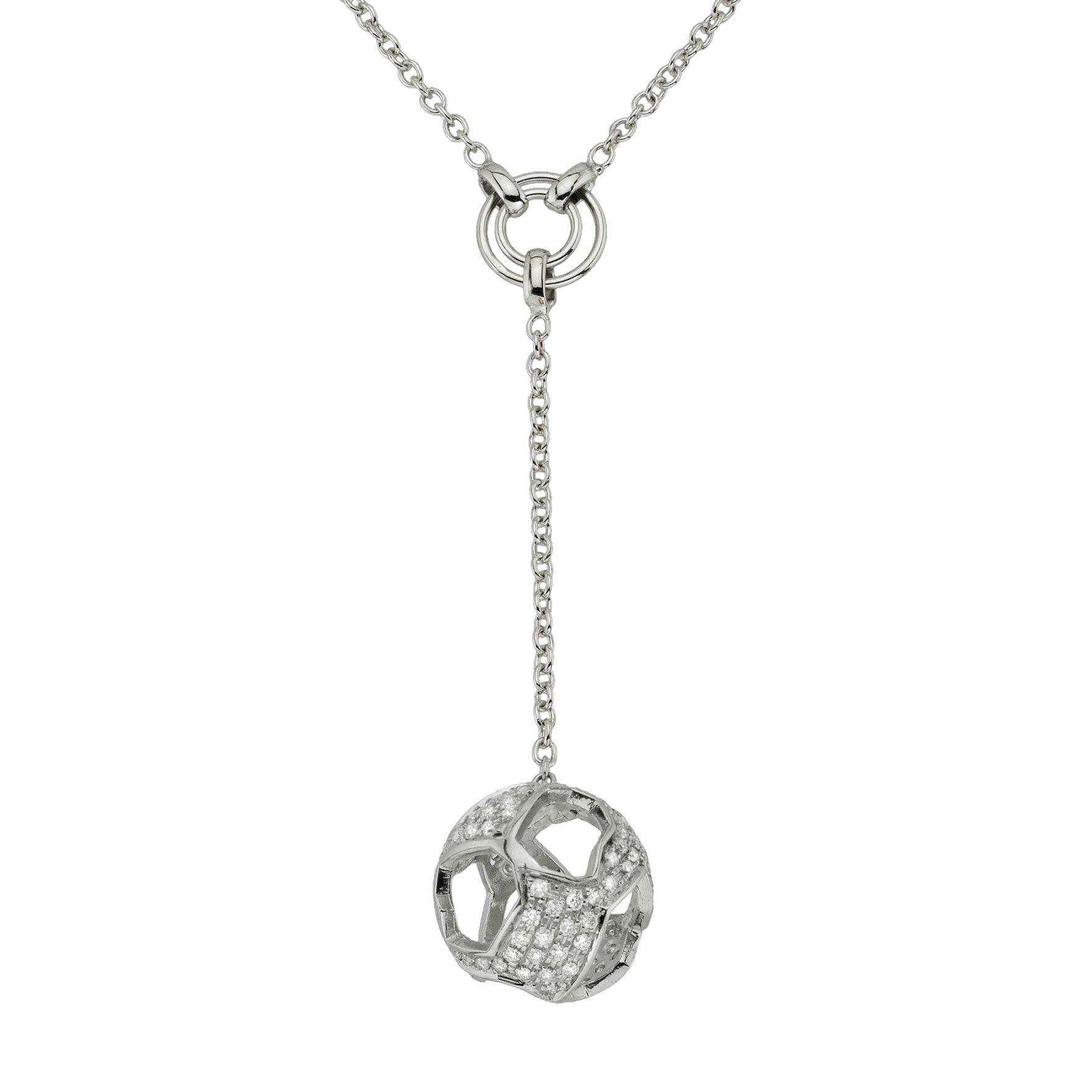Explosion of Joy Grand Pendant with White Diamonds with 18kt White Gold