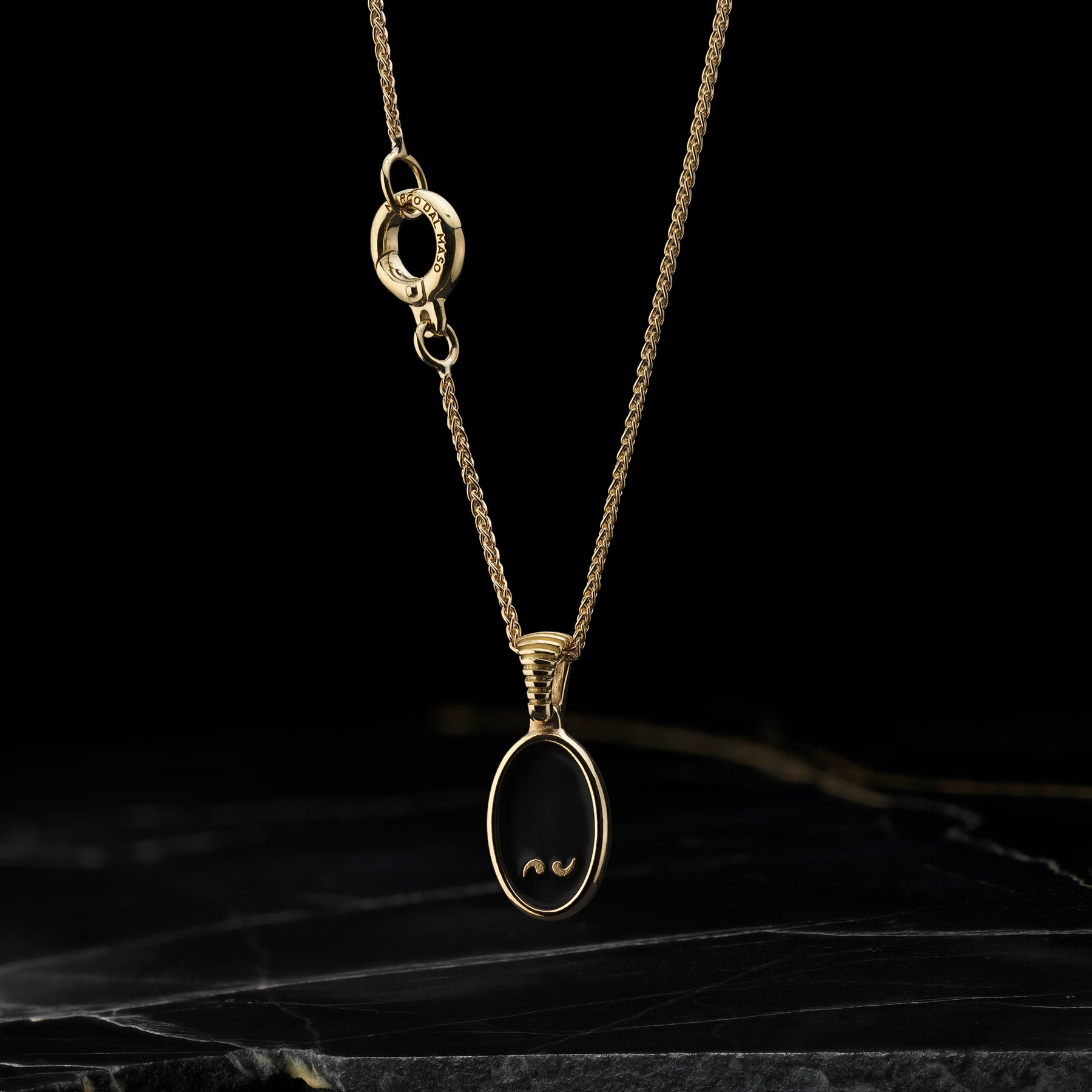 FRAME Black Enameled 18k Pendant