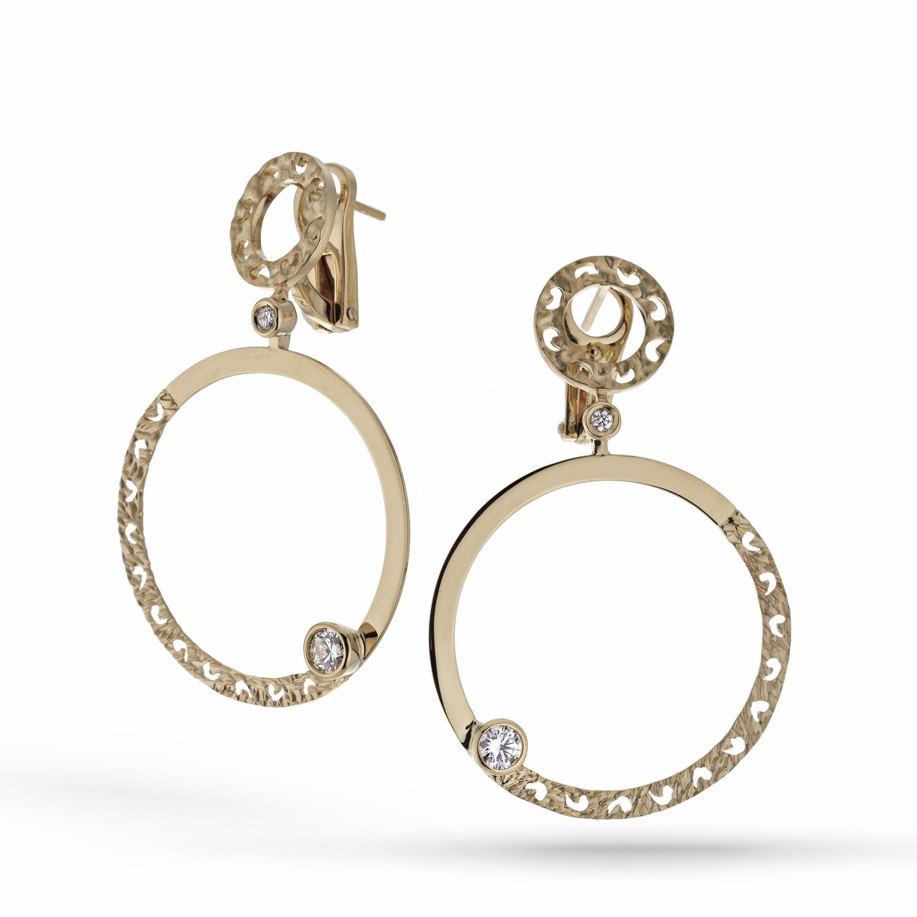 Amaia Small Polished and Textured Hoop Earrings