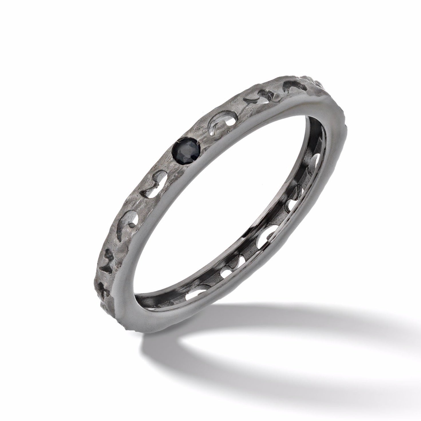 Orion Ring 18kt Black Gold with Single Black Diamond