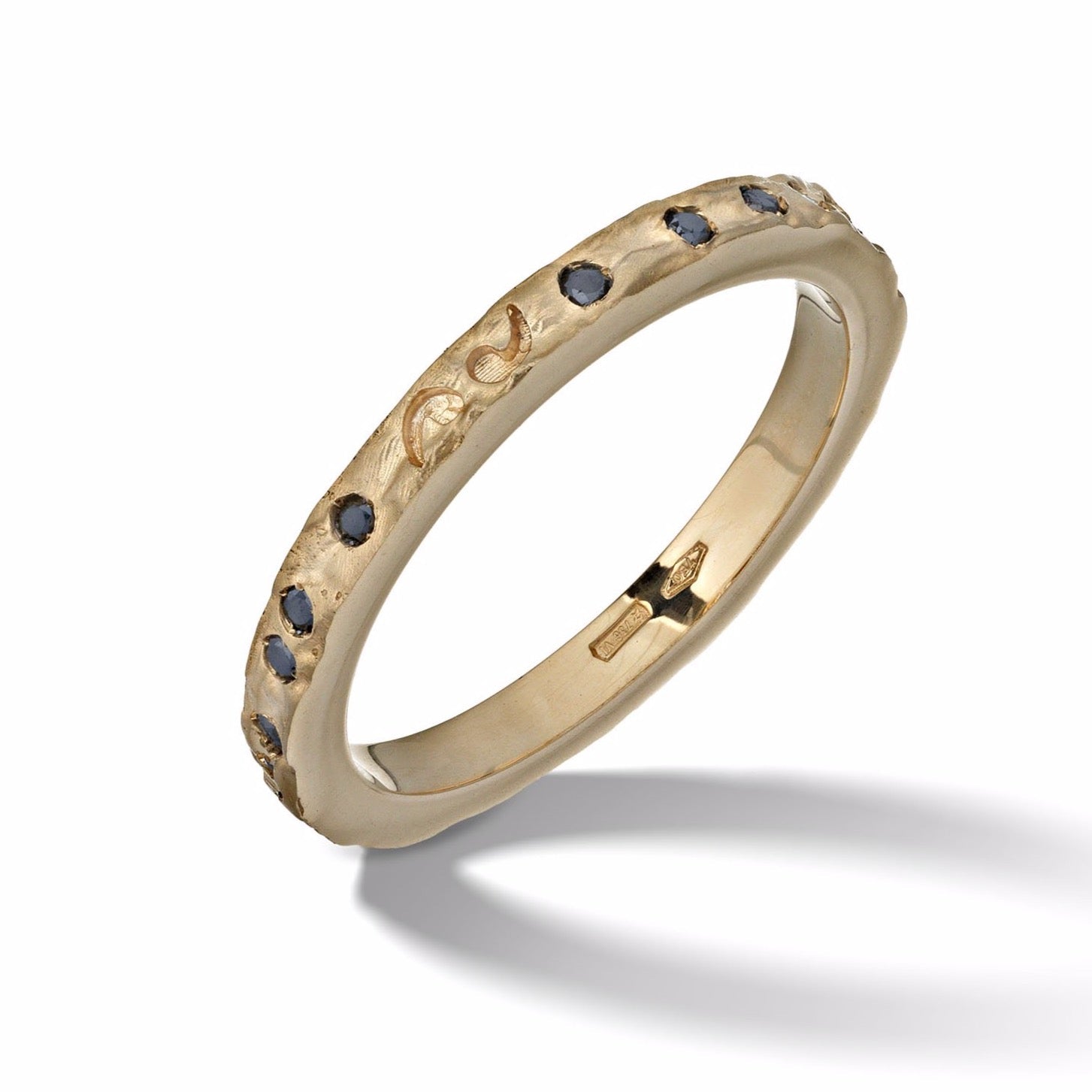 Orion Yellow Gold Ring with Black Diamonds