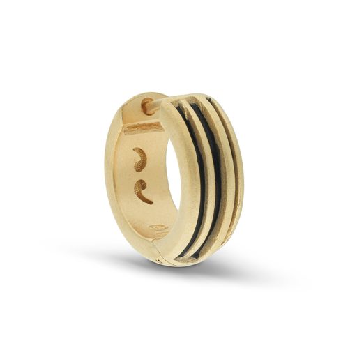 ACIES Matte Vermeil Earring with Black Enamel