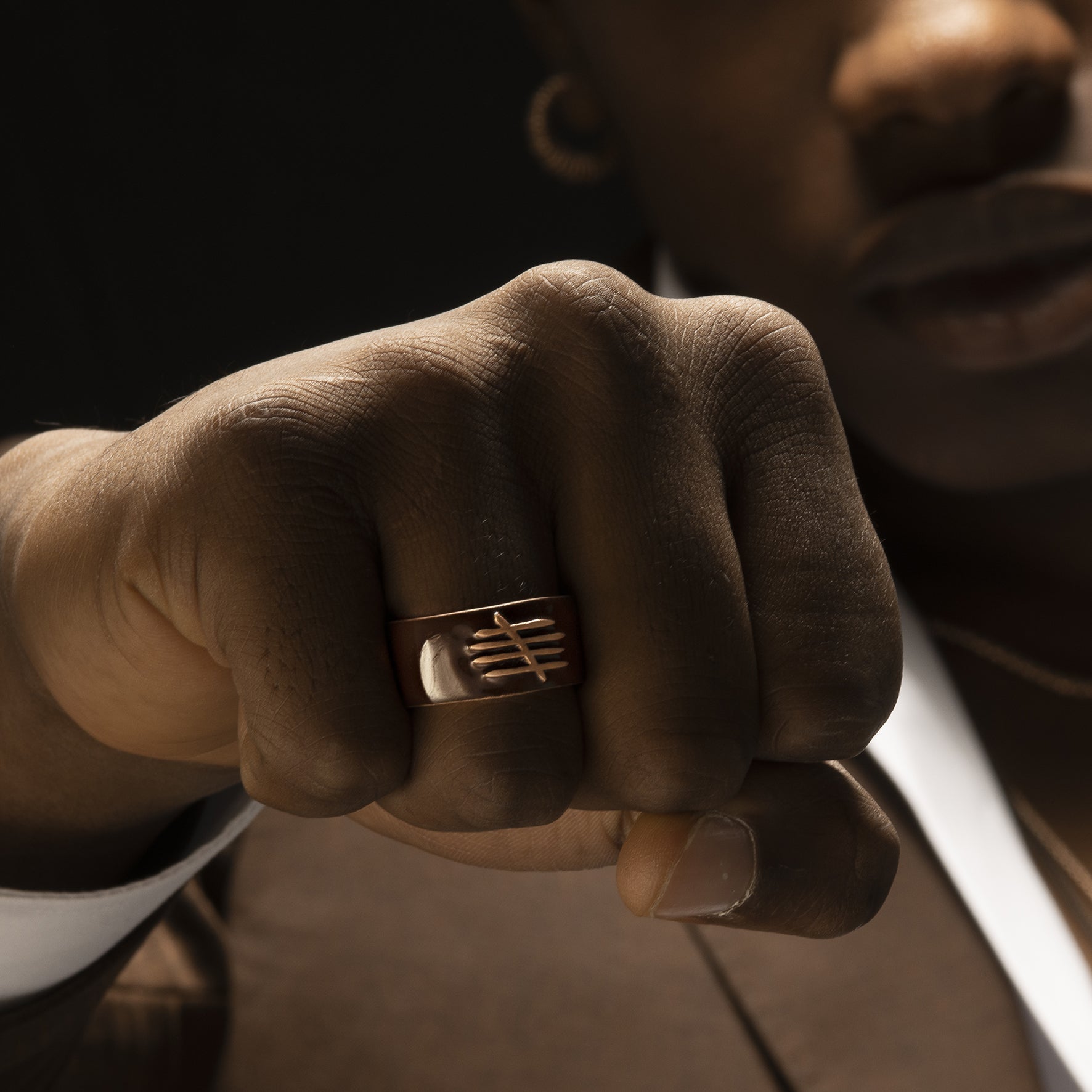TRIUMPH 18K Rose Gold Matte Vermeil Ring