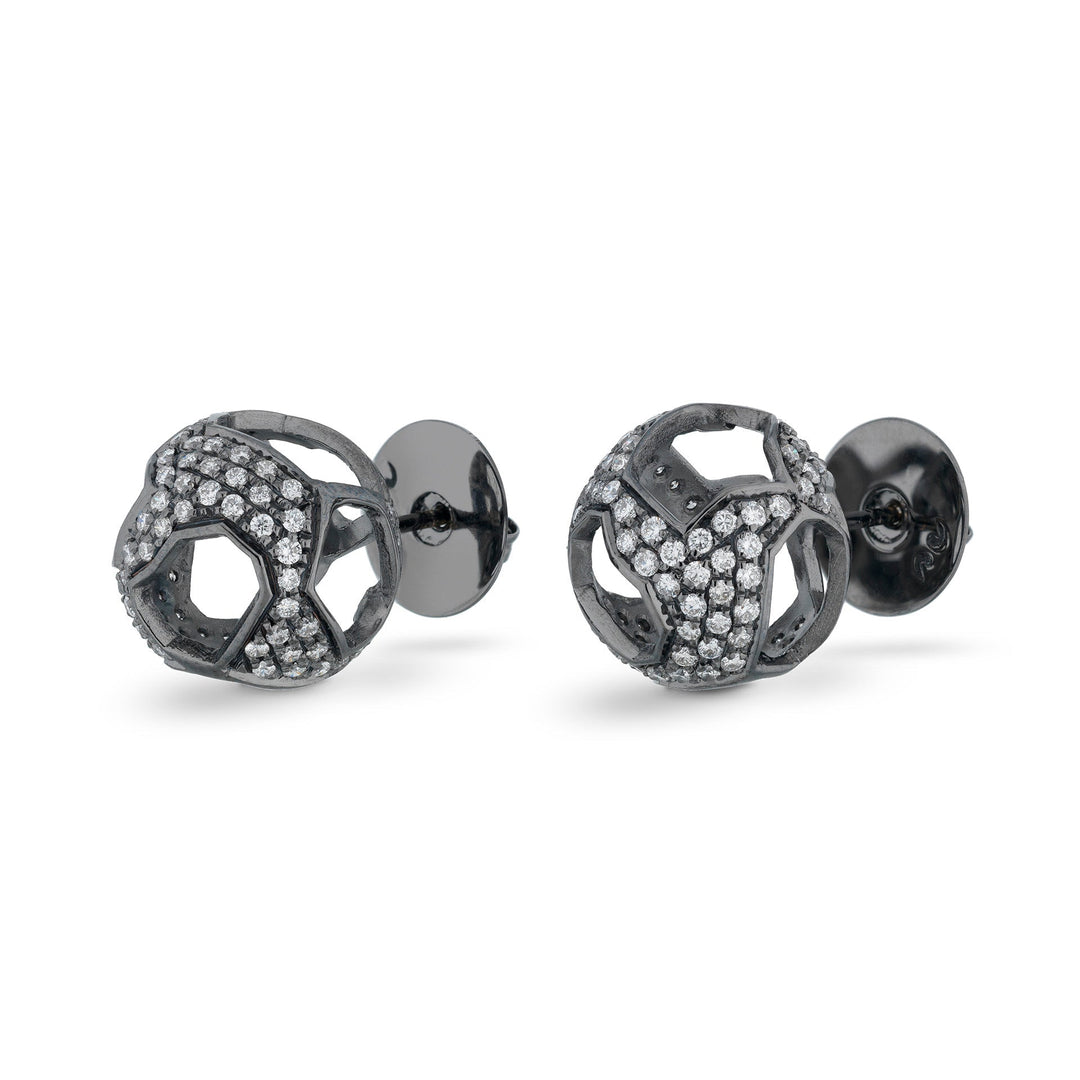 Explosion of Joy Grand Studs Earrings with White Diamonds