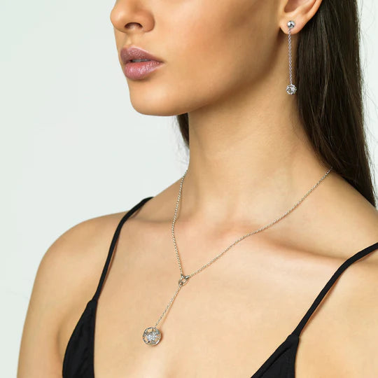 Explosion of Joy Grand Pendant with White Diamonds with 18kt White Gold