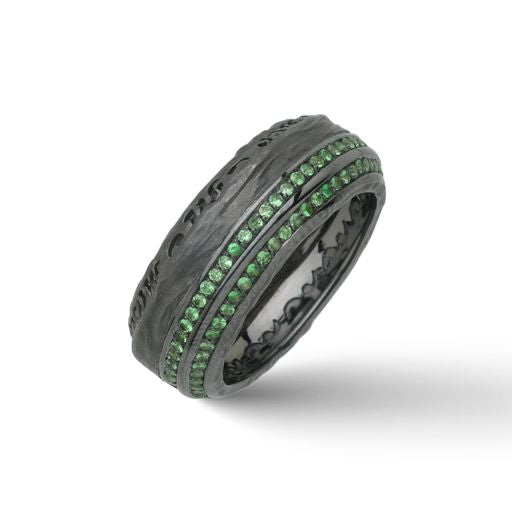 The Other Half 18KT Black Gold Ring with tsavorite