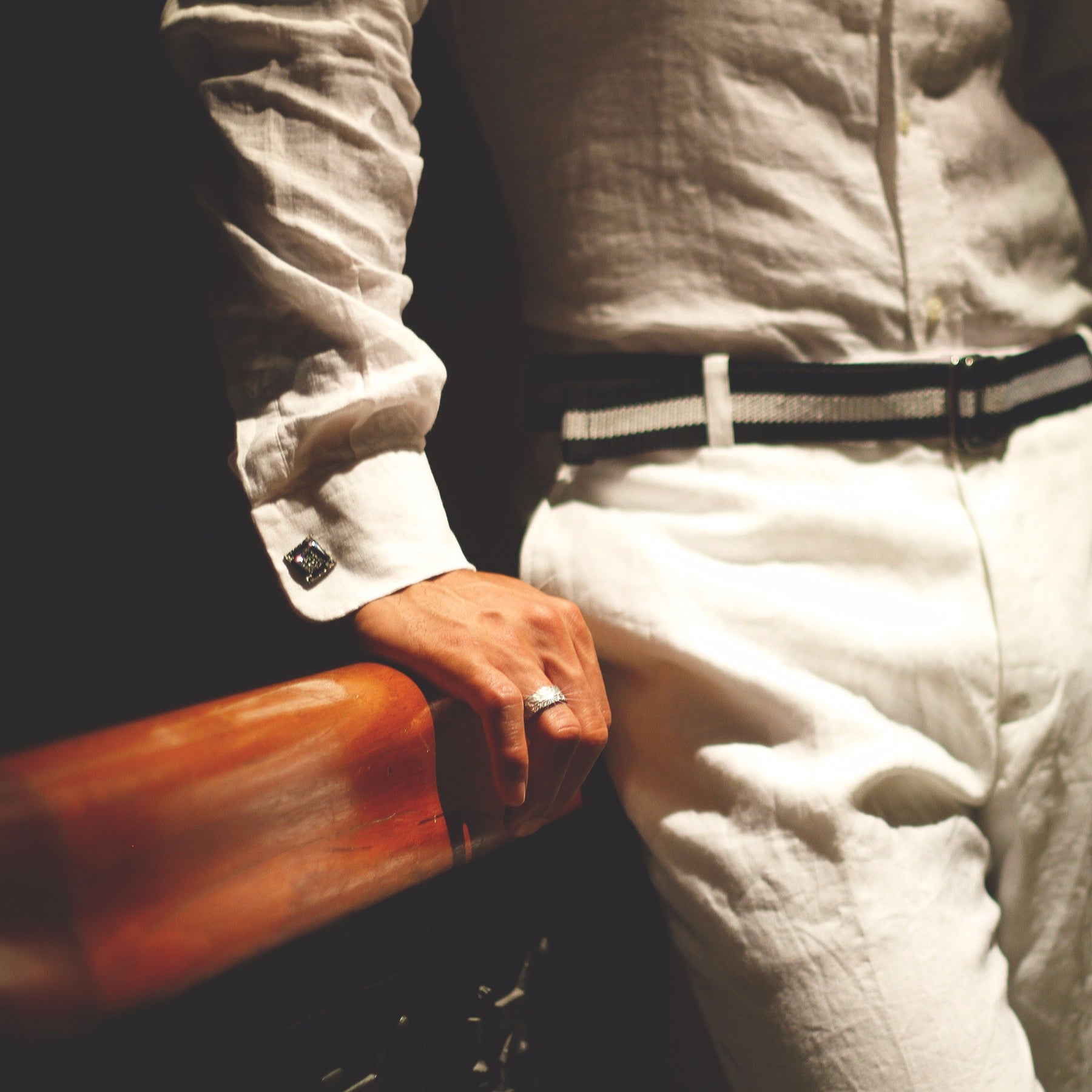 18kt Textured Yellow Gold Manawa Ring with Champagne Diamonds