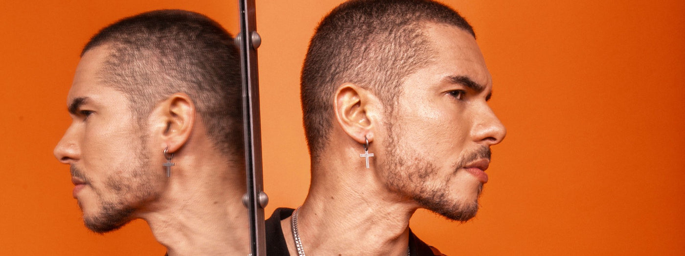 Mens Silver Earrings