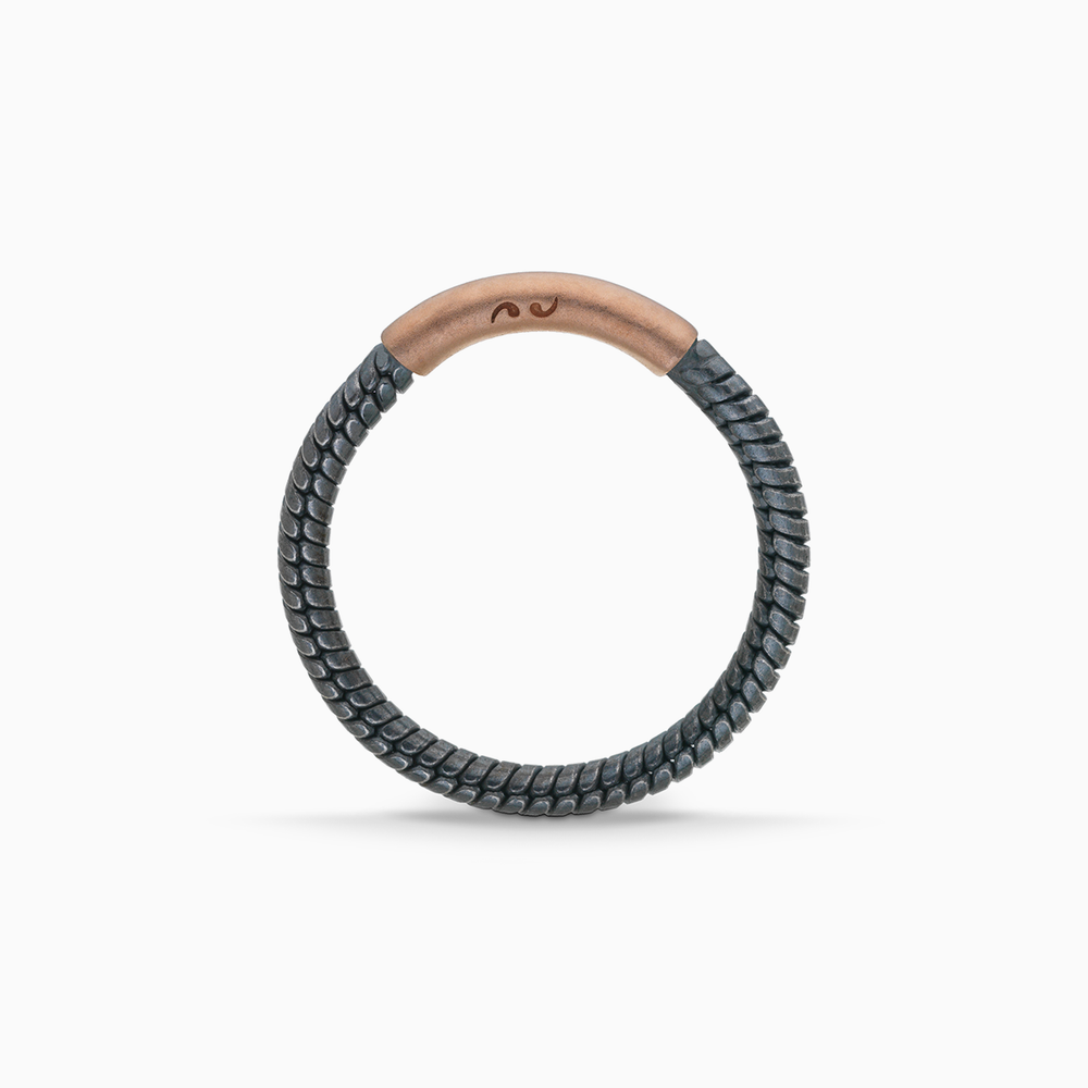 ULYSSES Classy 18K Matte Rose Gold Vermeil And Oxidized Ring