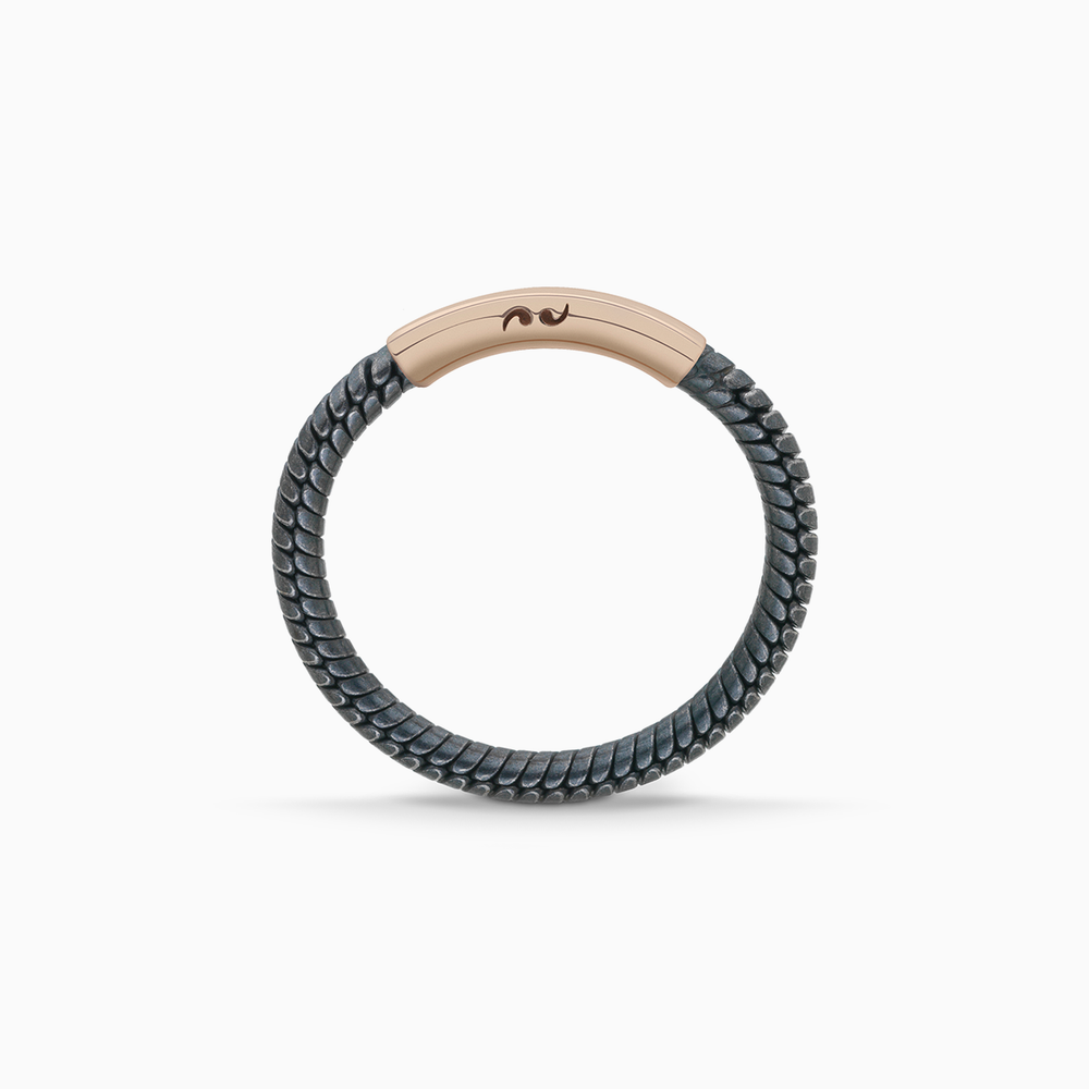 ULYSSES Classy 18K Polished Rose Gold Vermeil And Oxidized Ring