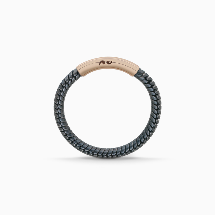 ULYSSES Classy 18K Polished Rose Gold Vermeil and Oxidized Ring-Straight View