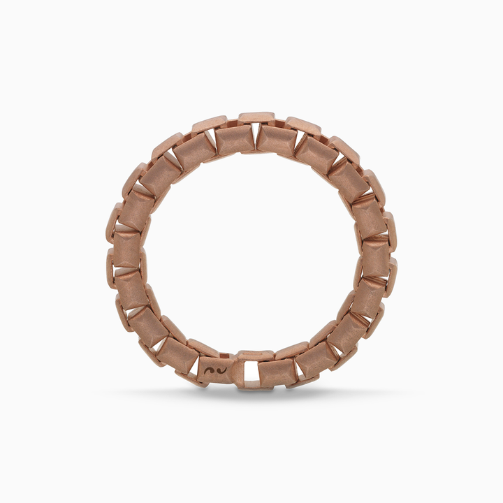 ULYSSES Tubular 18K Matte Rose Gold Vermeil Ring-Straight View