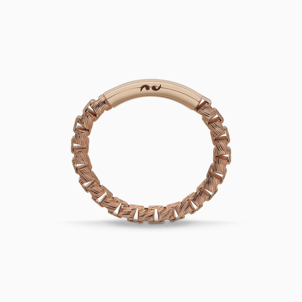 ULYSSES Carved Tubular 18K Rose Gold Vermeil Ring