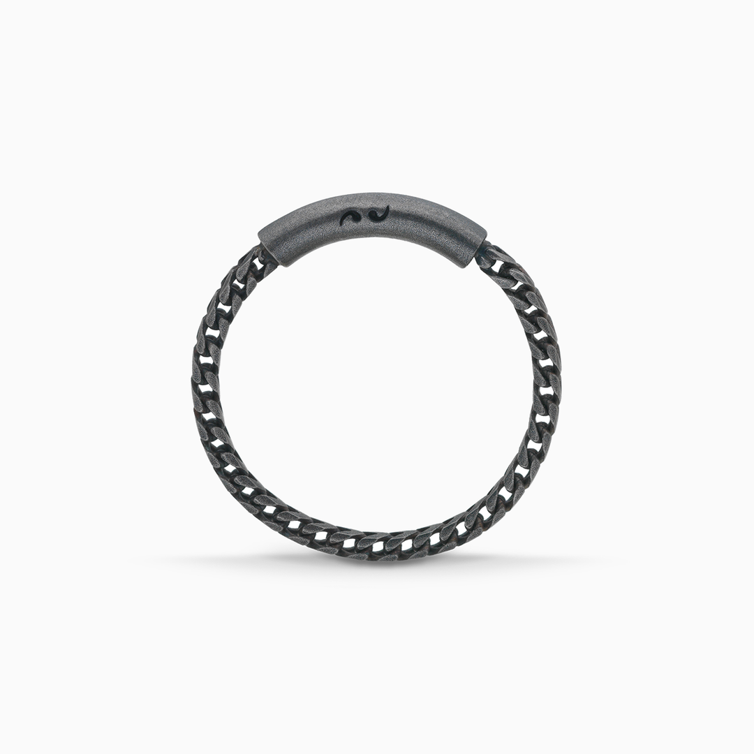 ULYSSES Chain Oxidized Ring with Contemporary Style-Straight View