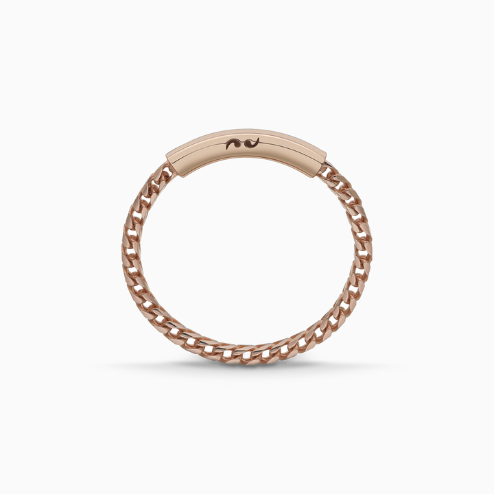 ULYSSES Chain 18K Rose Gold Vermeil Ring with Classic Elegance-Straight View