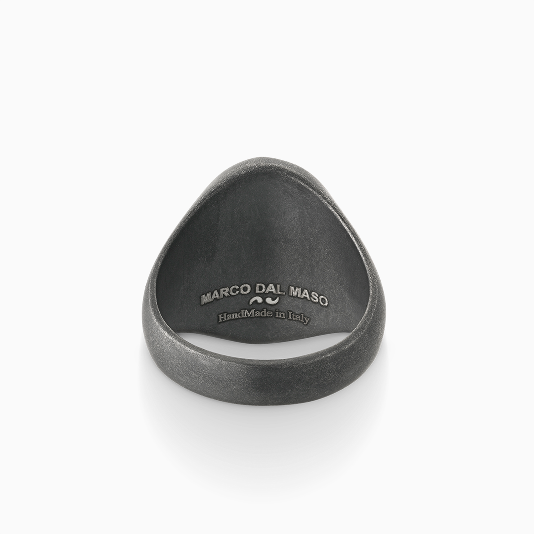 MONETA Valerio Belli Oxidized Silver Signet Ring