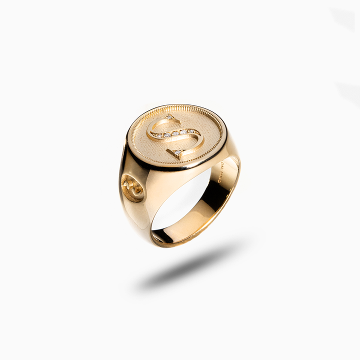 MONETA Vermeil-Ring mit Initiale „S“